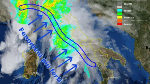 Maltempo in avvicinamento da Ovest